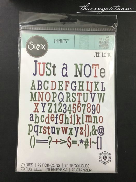 660111-Khuôn cắt Sizzix Thinlits mẫu Just a Note Alphabet 